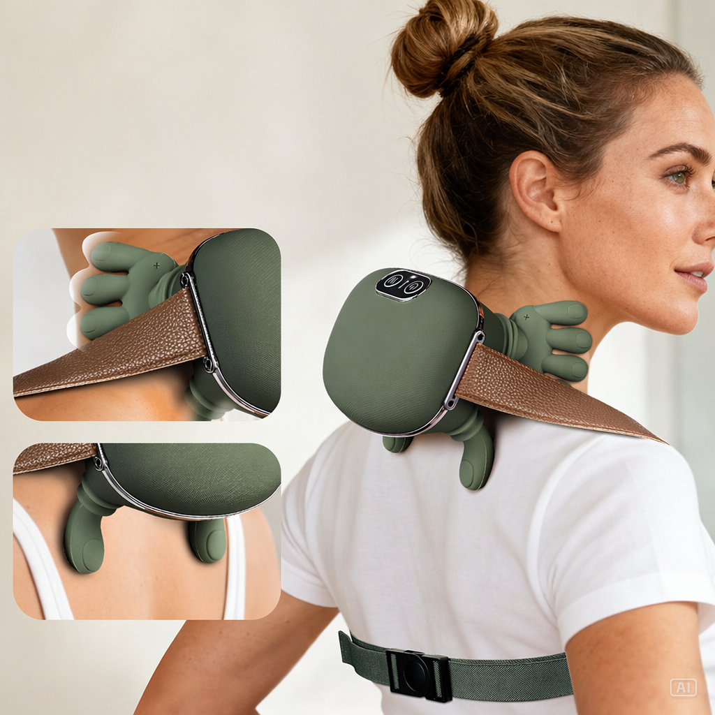 Massageador Cervical Biônico AliviaCervical — Dedo Biônico & Aquecimento