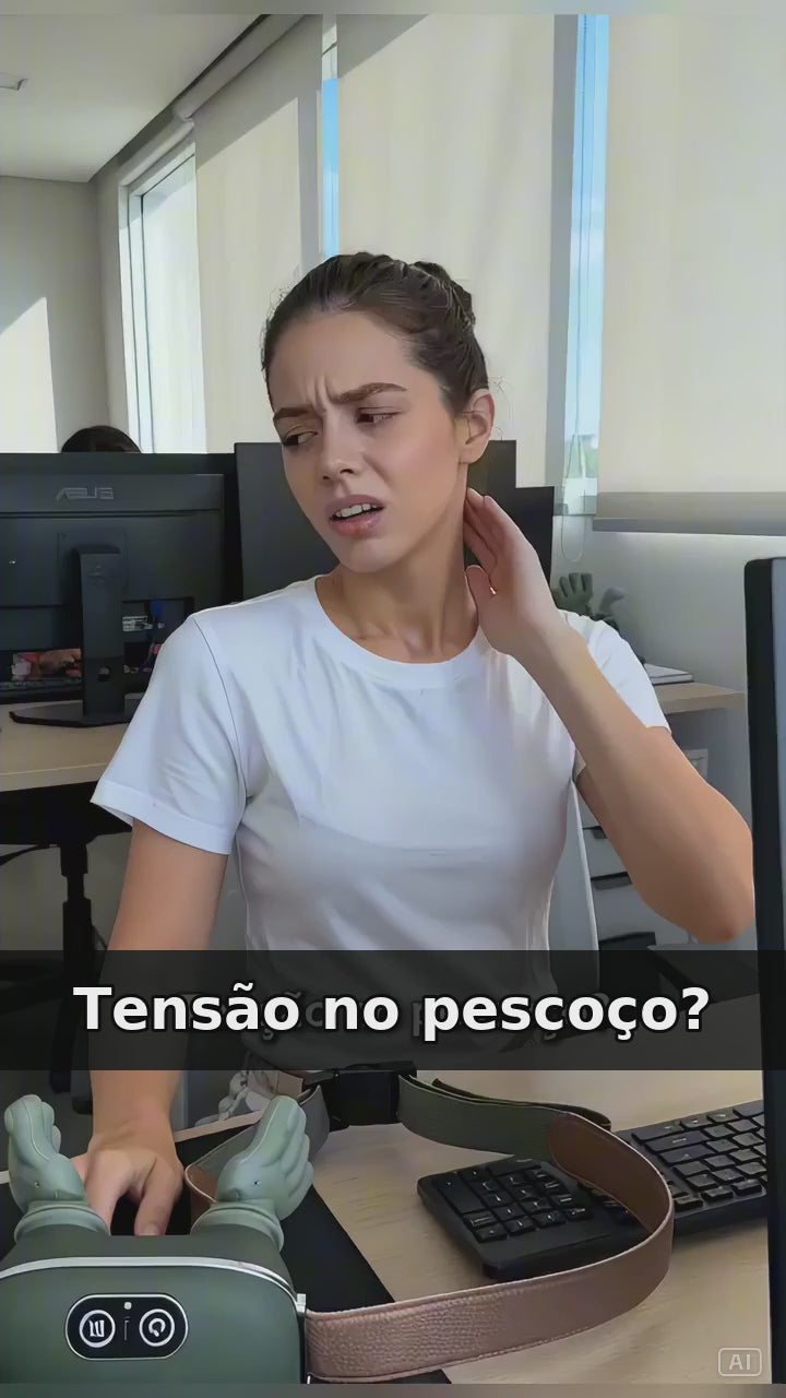 Massageador Cervical Biônico AliviaCervical — Dedo Biônico & Aquecimento